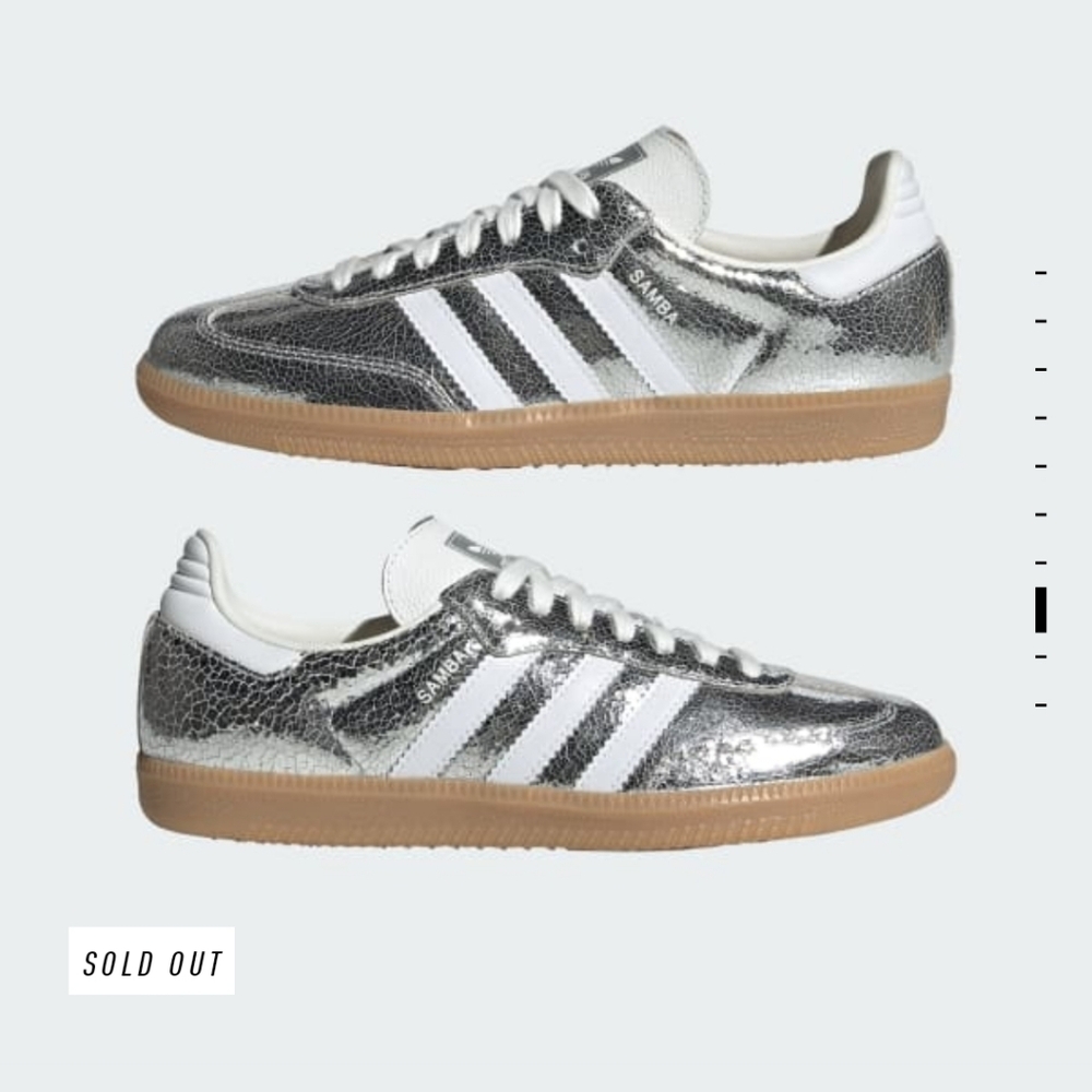 Adidas Samba Cracked Silver Sneakers Sold Out